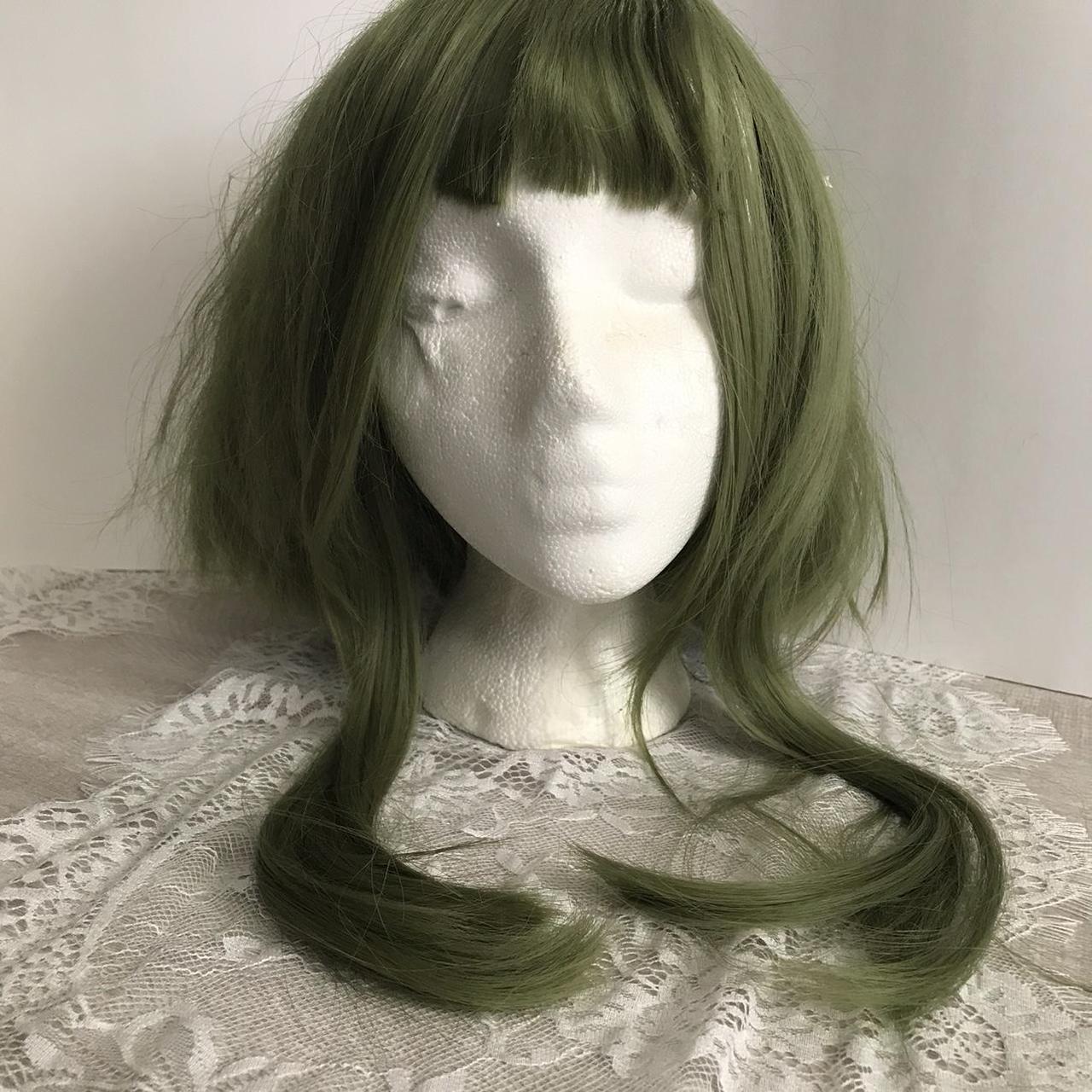 Dark green wig with bangs The style of the wig... Depop