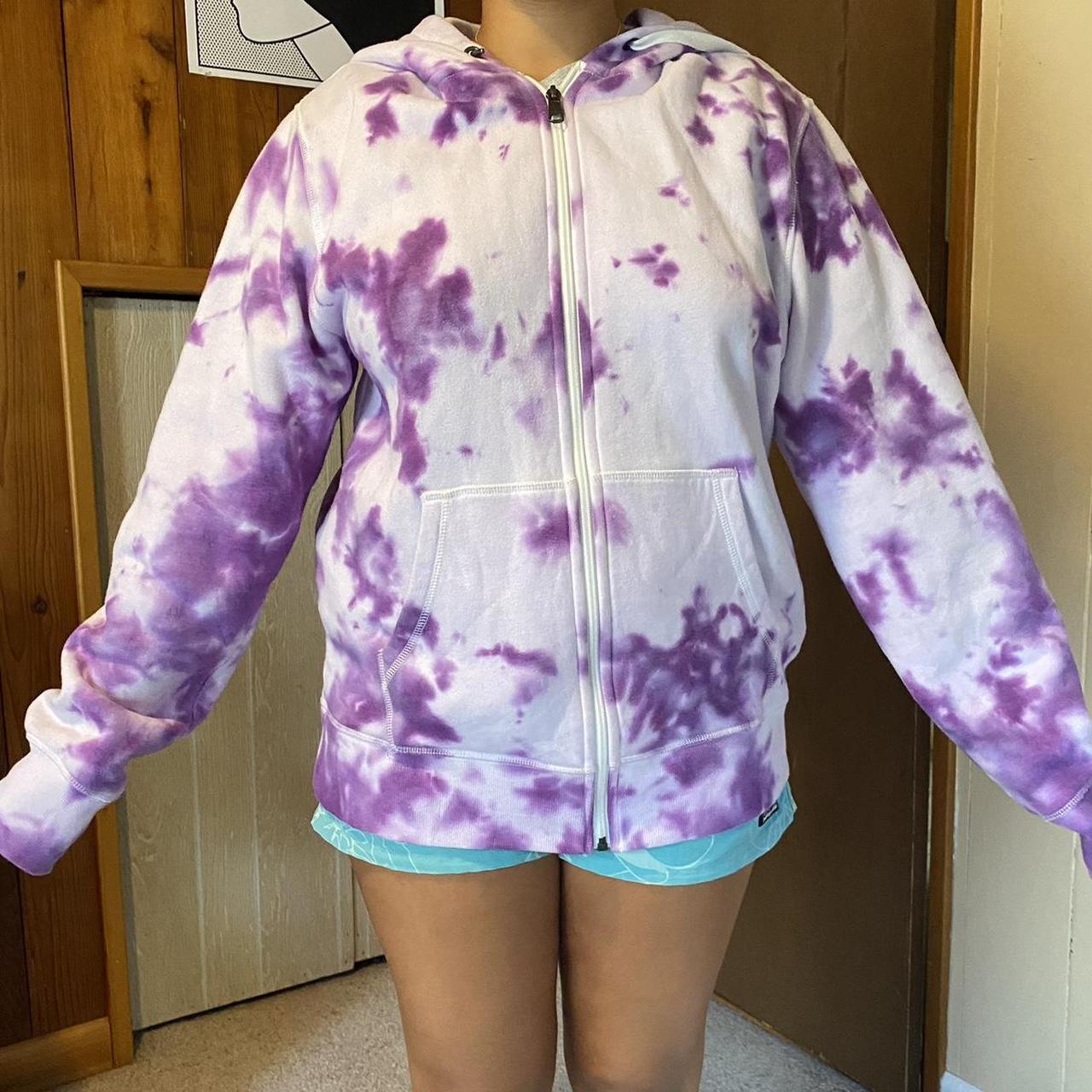 Purple tie dye white jacket! Amazon basics and I tie... Depop