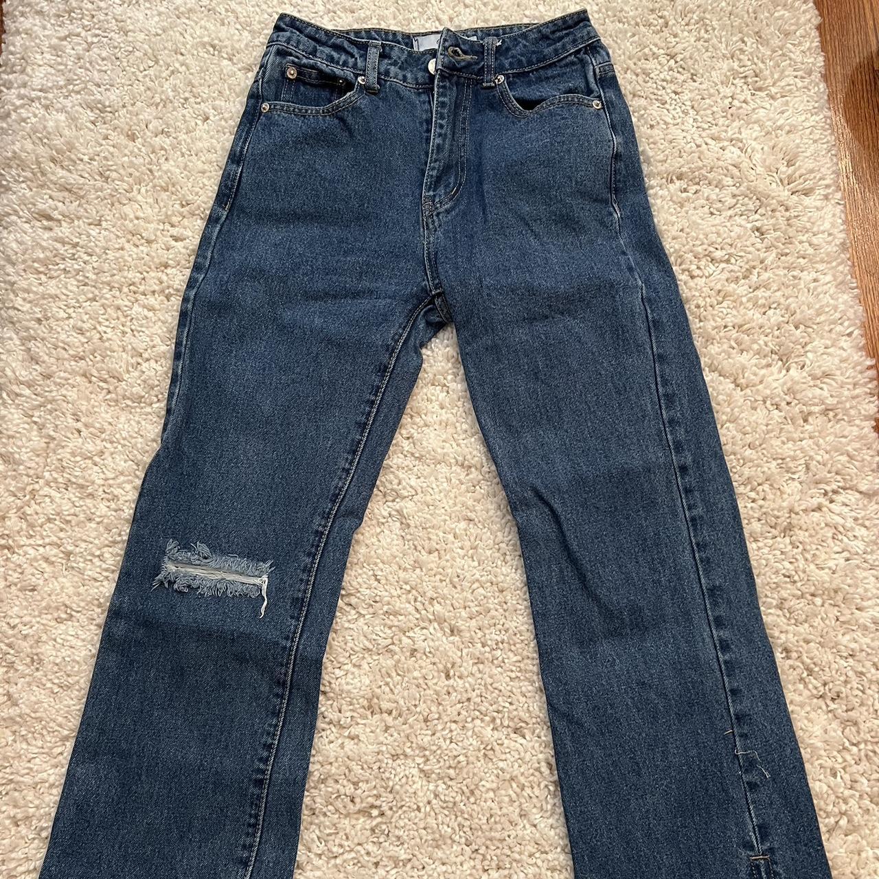 Adika Bootcut high rise Mom Jeans Slit on Bottom!!... - Depop