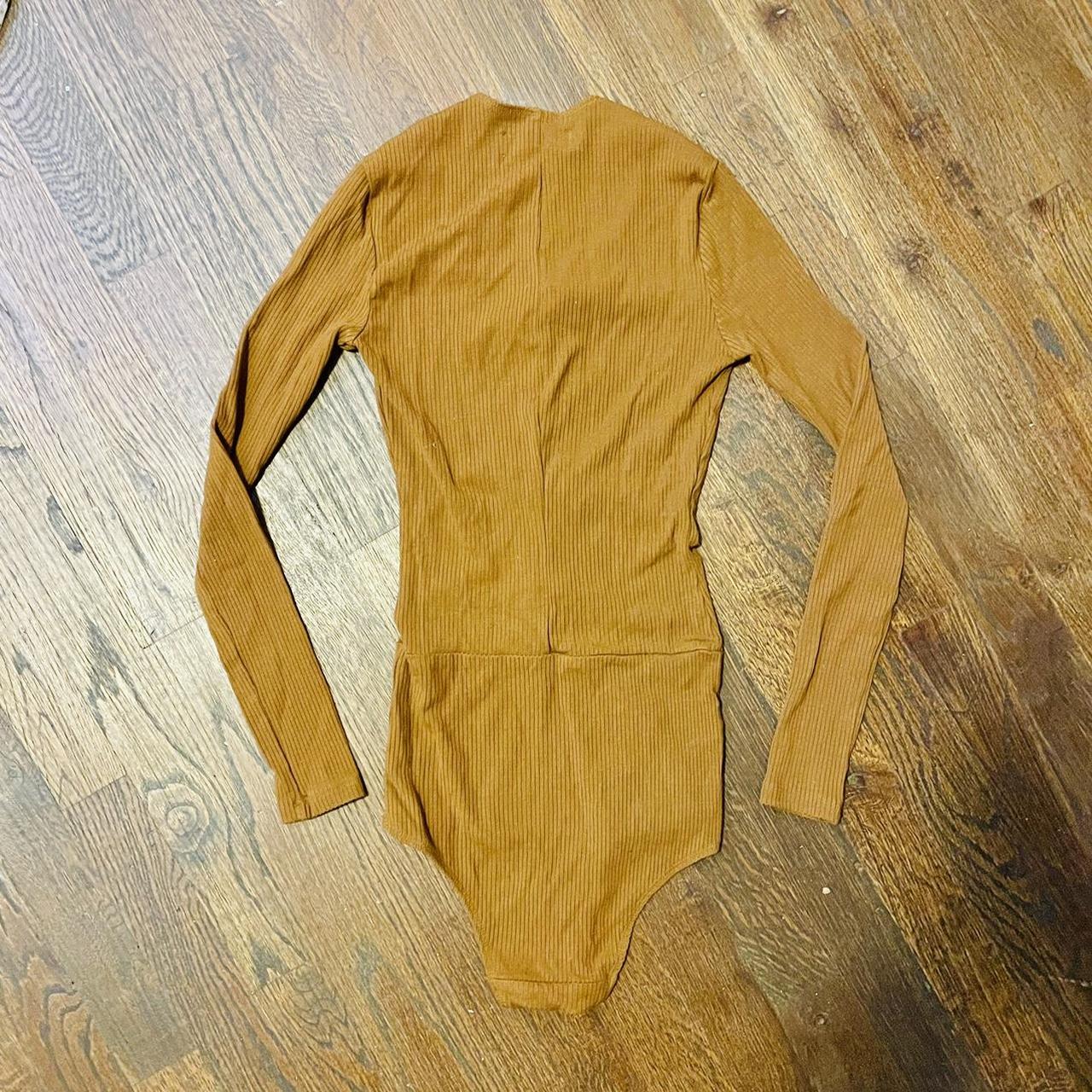 Reformation Women's Brown and Khaki Bodysuit Depop