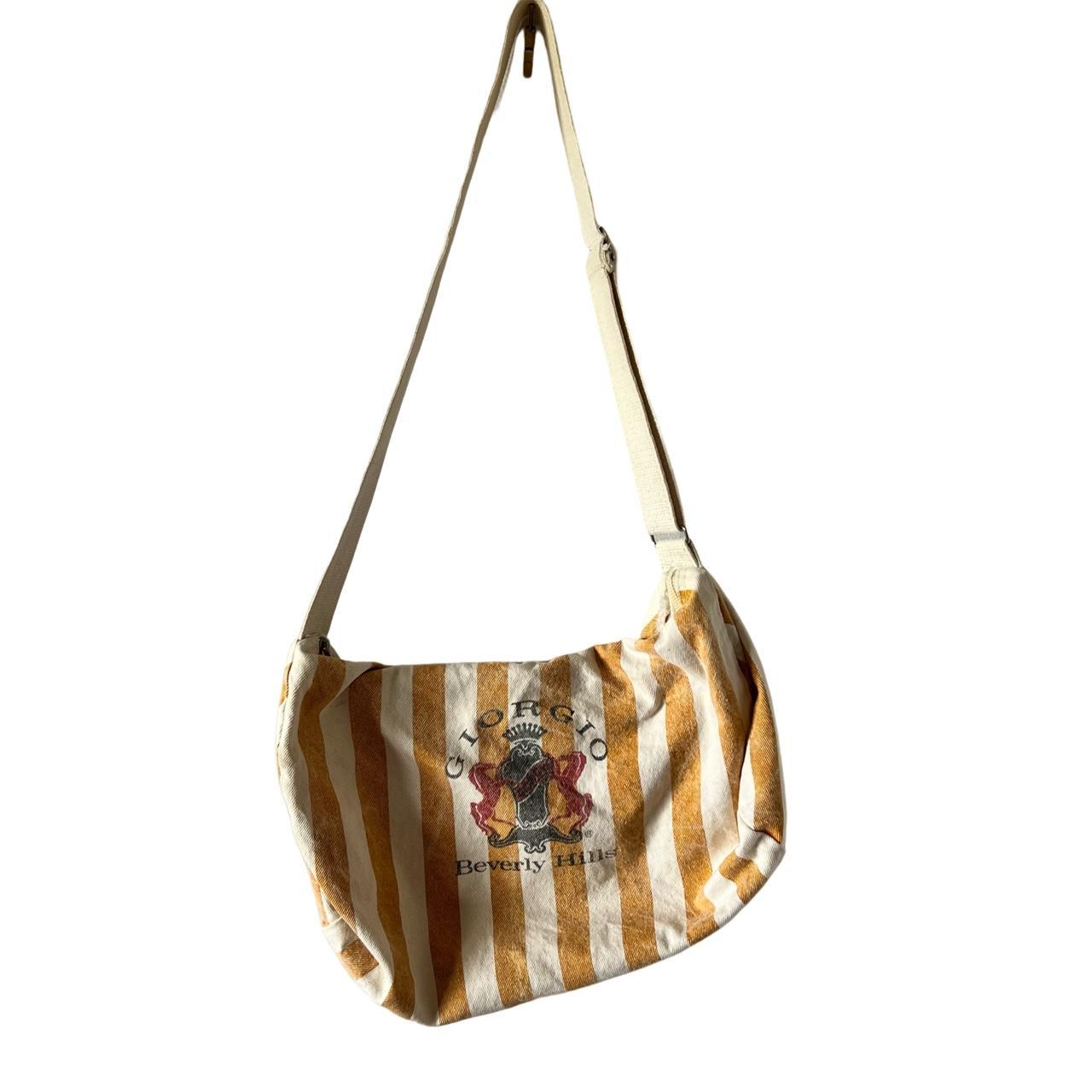 Giorgio Beverly Hills, Bags, Giorgio Beverly Hills Canvas Vintage  Collectible Yellow Striped Tote Bag