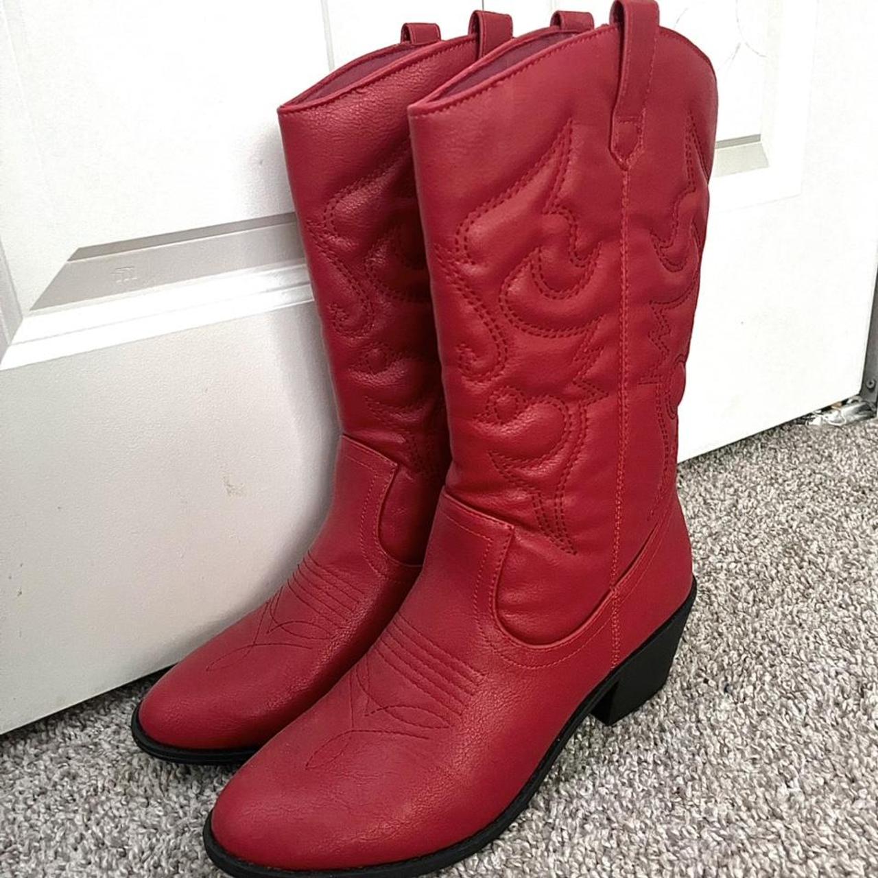 Women's Red Boots Depop