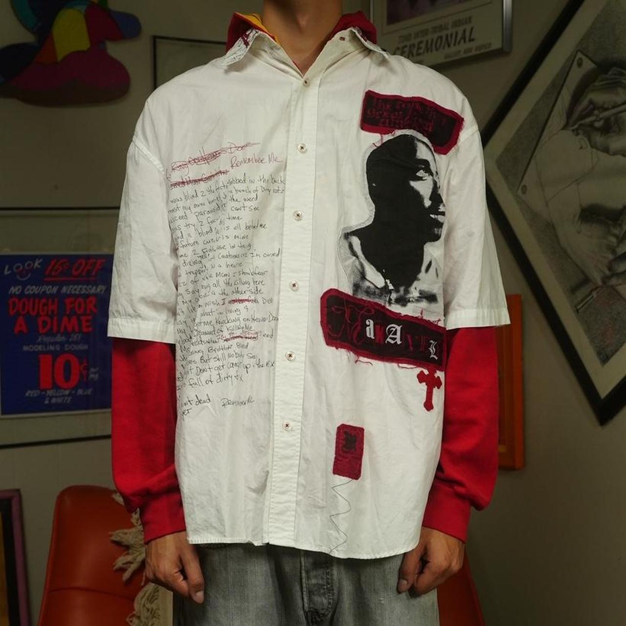 tupac button up shirt