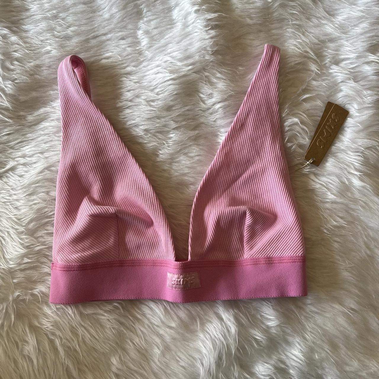 PINK Lightly Lined bra in 36B in fun LA print with - Depop