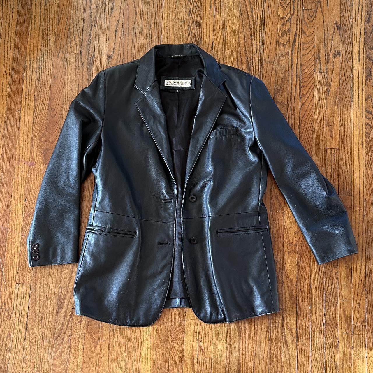 Excelled genuine leather clearance jacket