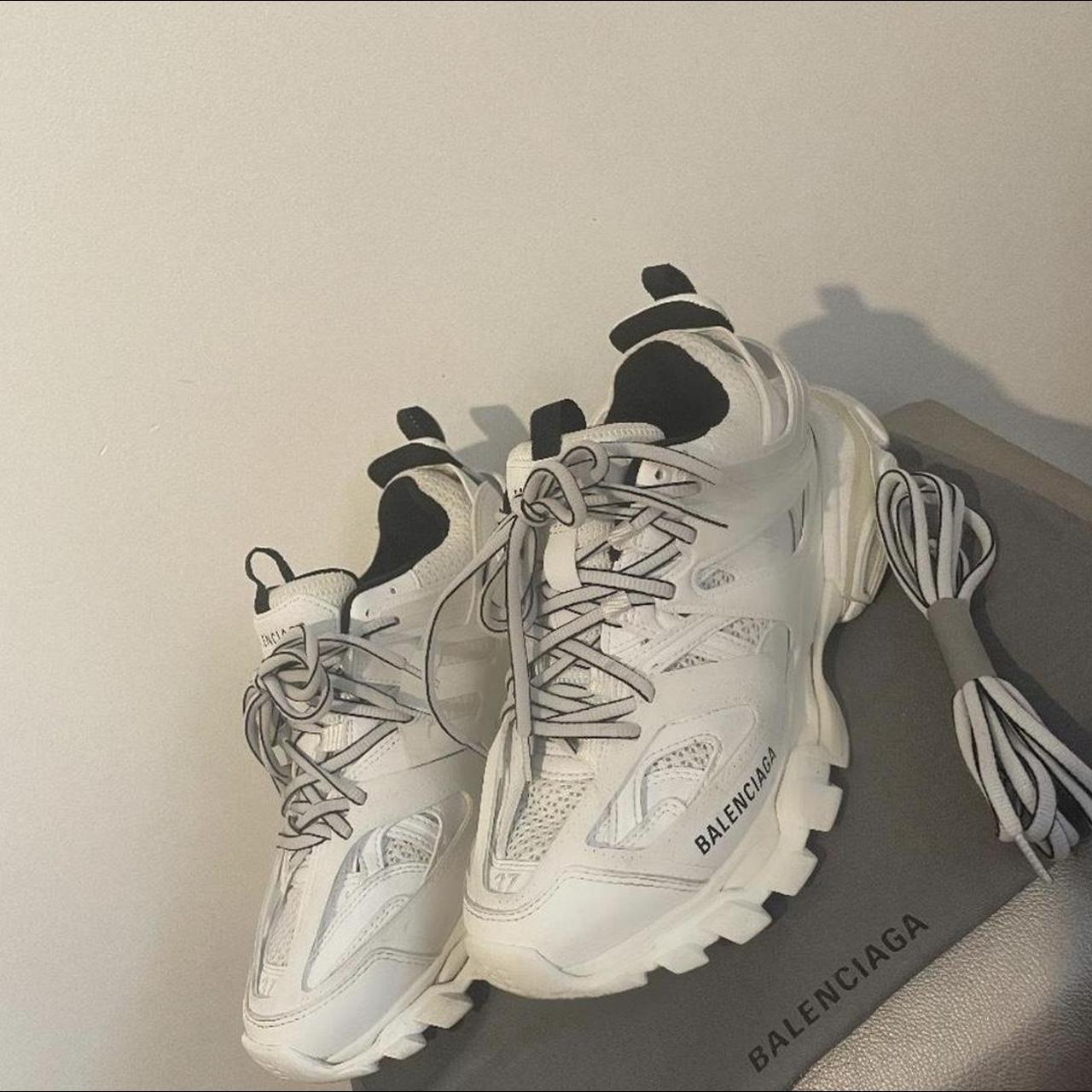 Balenciaga White And Black Detailed Tracks Come With Depop balenciaga-white-and-black-detailed-tracks-come-with-depop