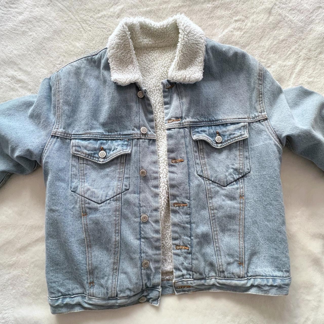 Brandy Melville Denim Sherpa Jacket Good condition... Depop
