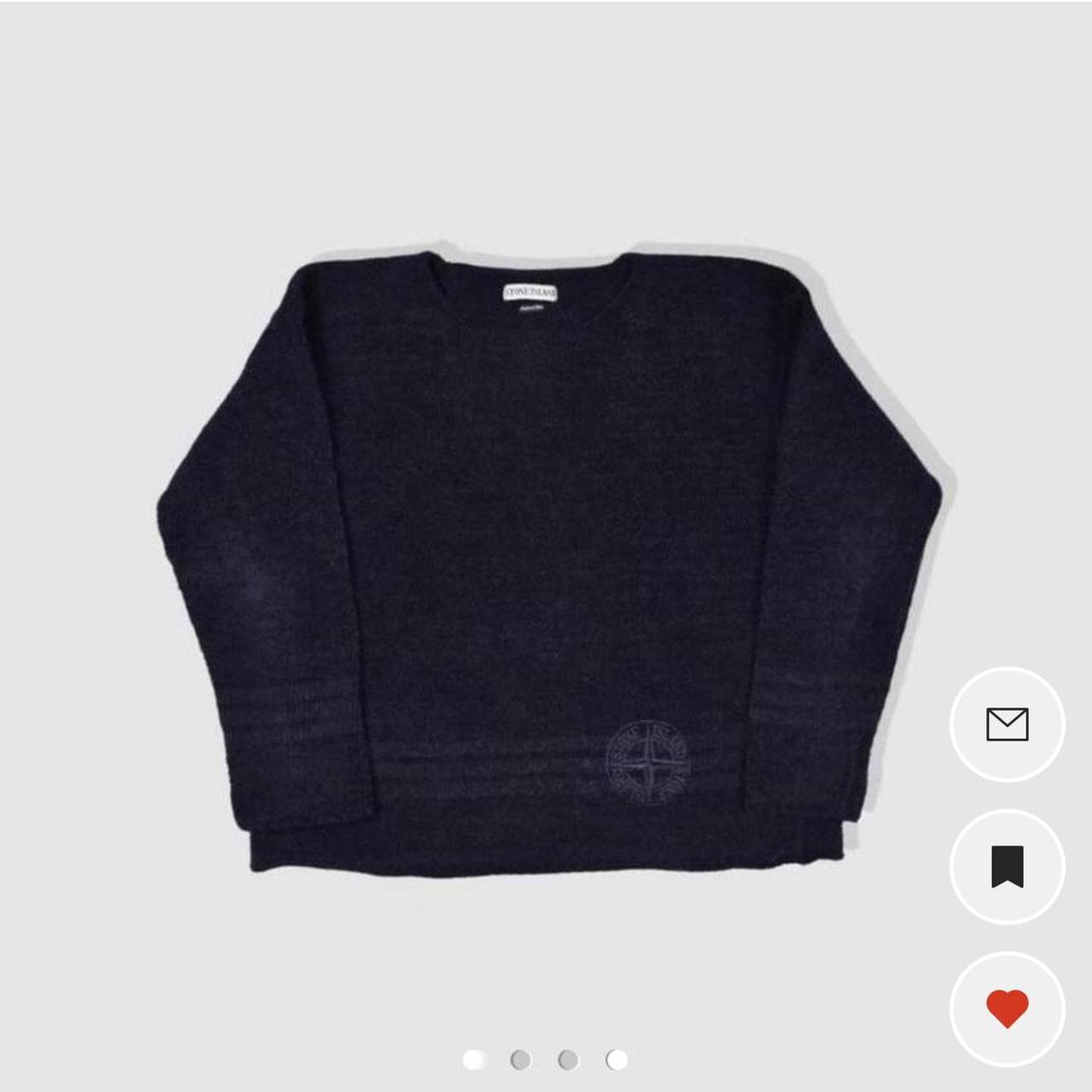 Stone Island Men's Navy and Blue Jumper Depop