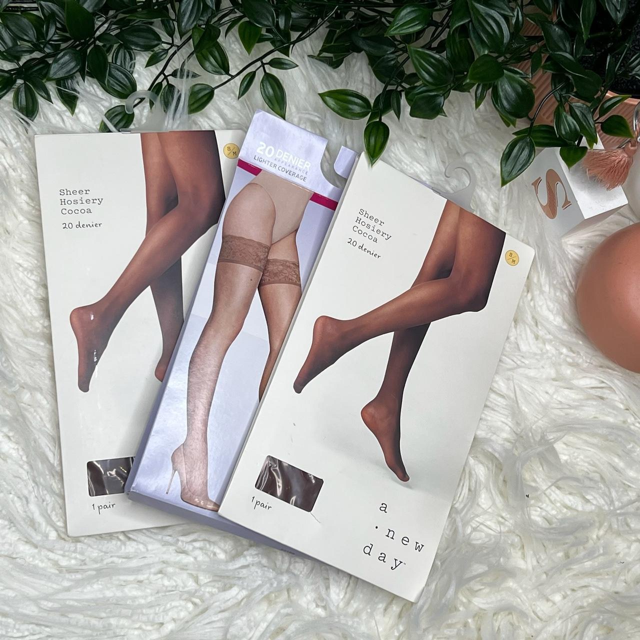 Women's Cream and Brown Hosierytights Depop