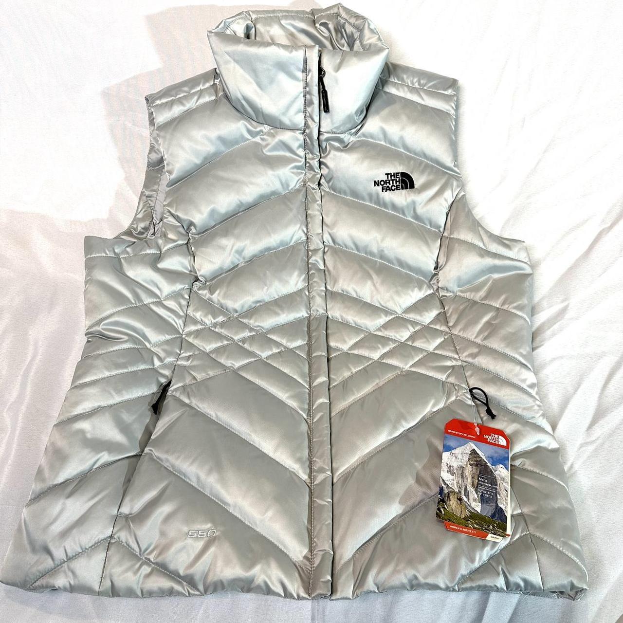 north face silver vest