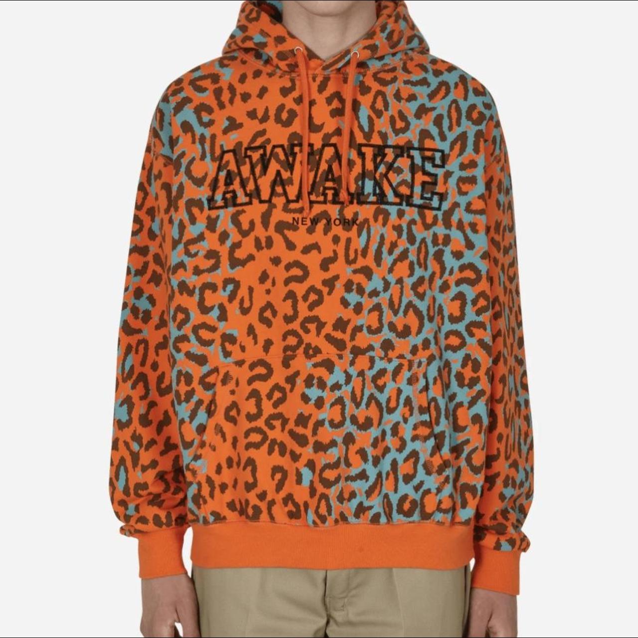 AWAKE NY Orange Leopard Hoodie - Depop