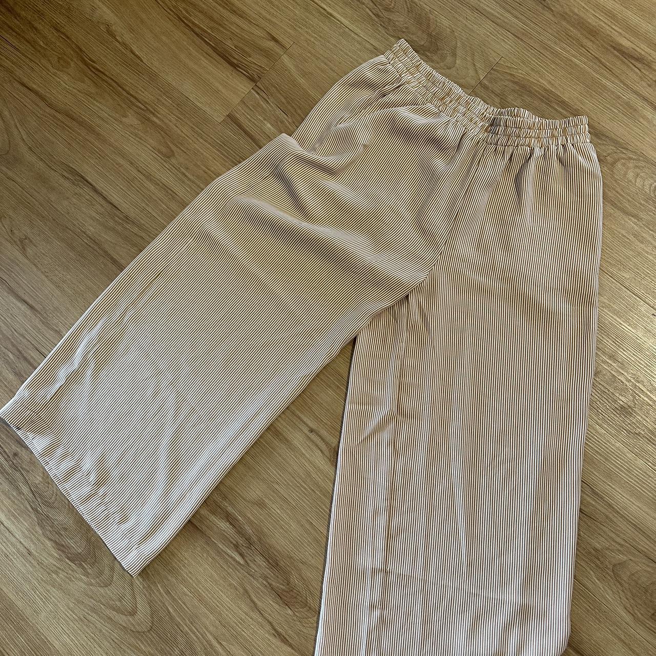 GLASSONS WIDE LEG STRIPE PANTS SIZE 10 - mustard... - Depop