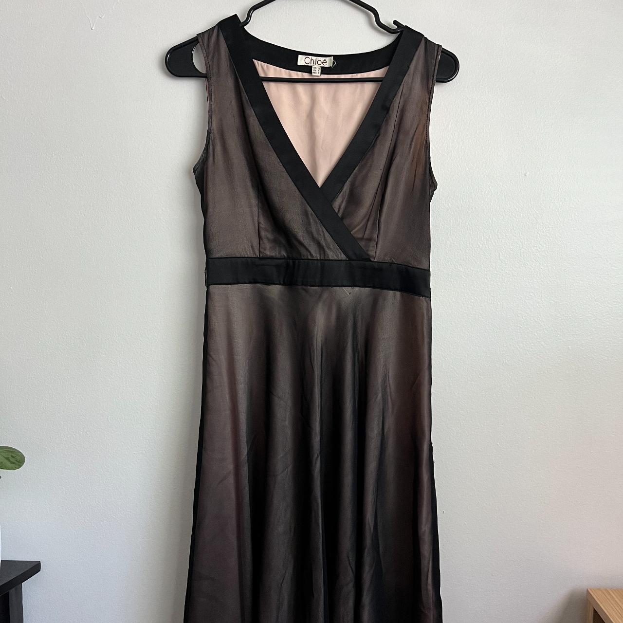 Chloé Women's Black and Pink Dress | Depop