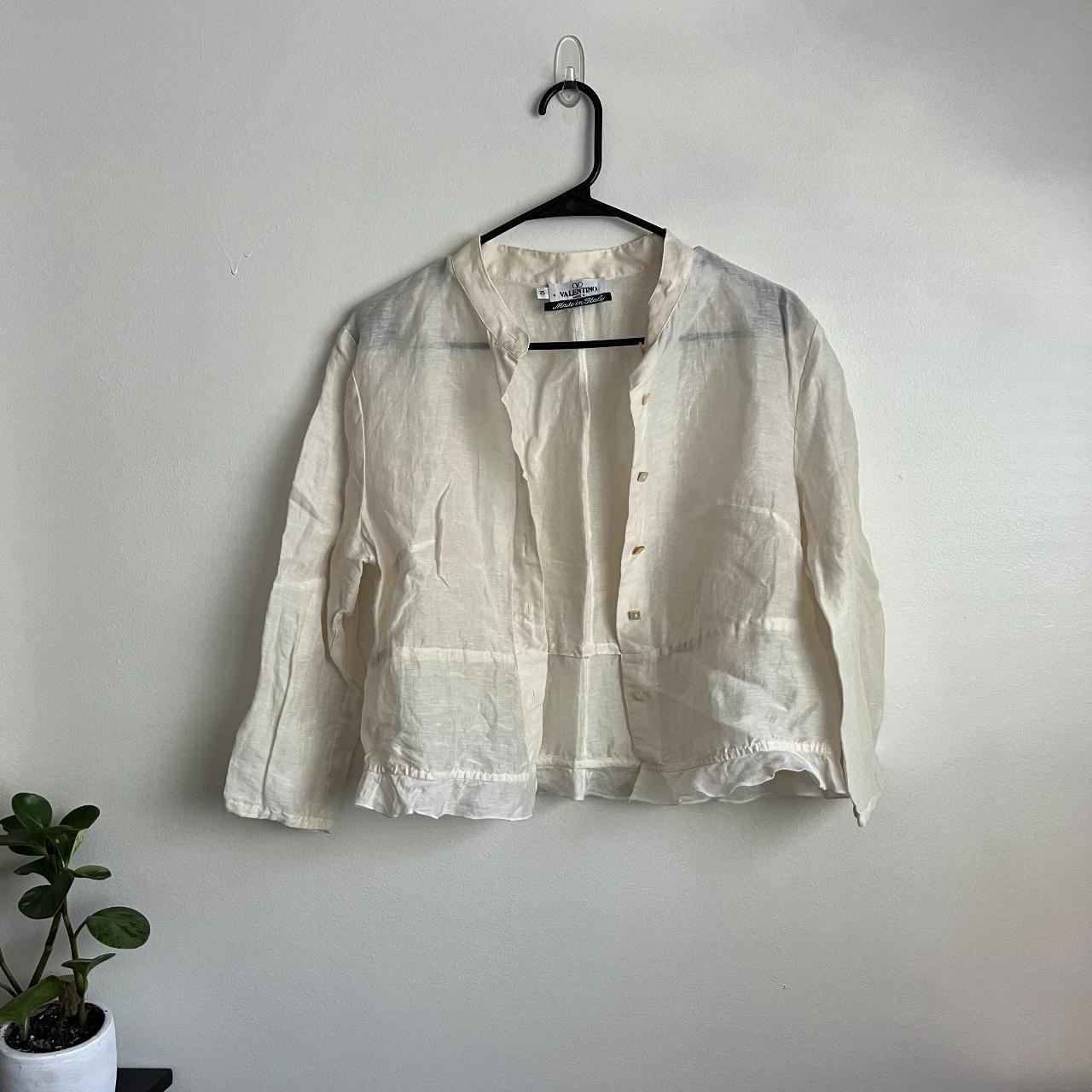 Valentino Women's Cream Blouse | Depop