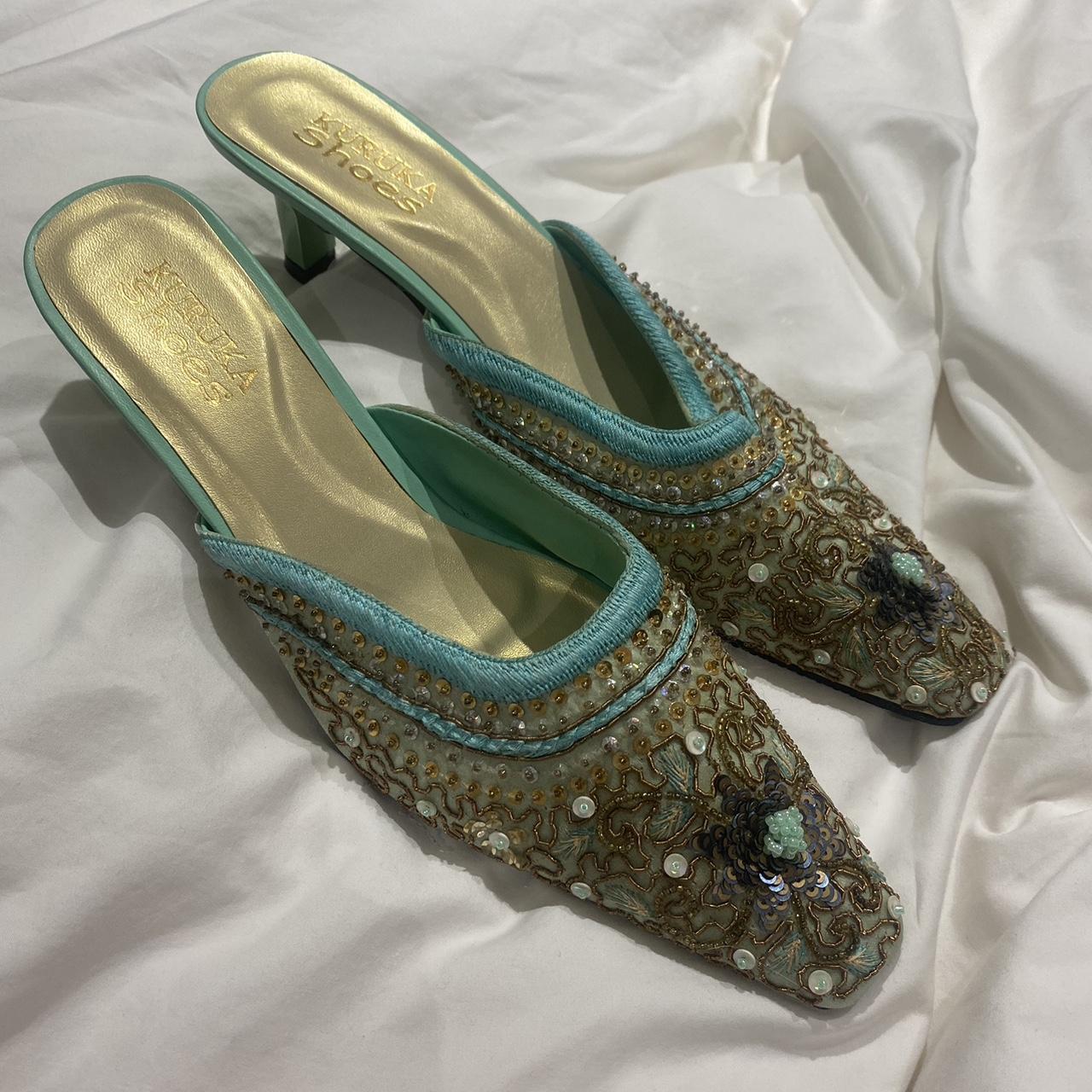 beaded kitten heels
