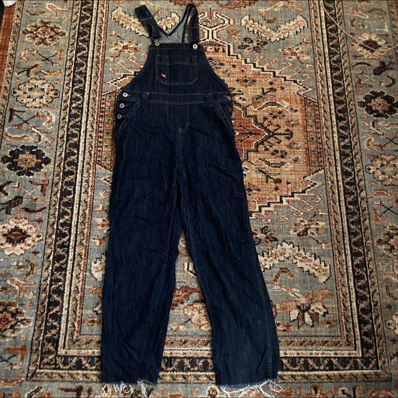 Dickies Women's Navy Dungareesoveralls Depop