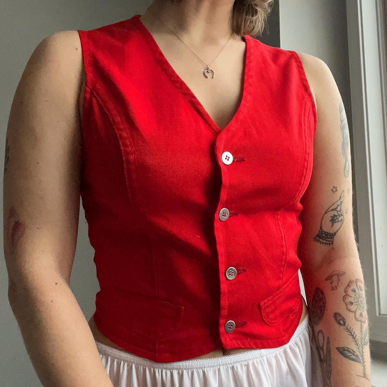 Women's Red Vest Depop