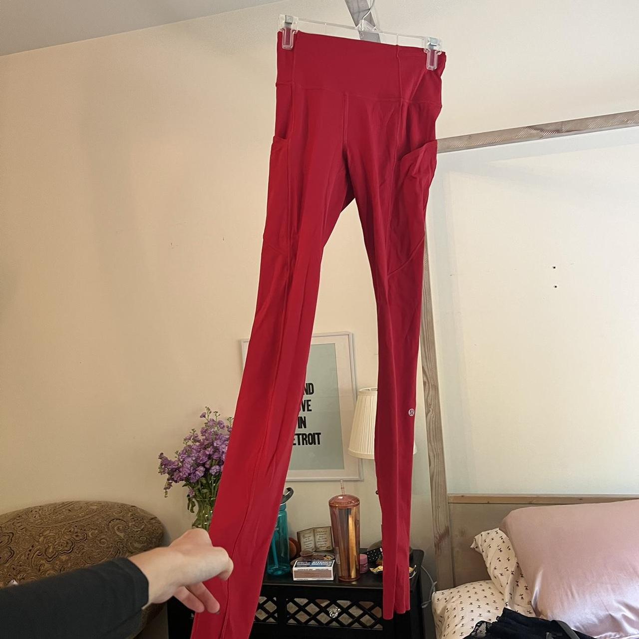 Lulu lemon red leggings. These leggings have - Depop