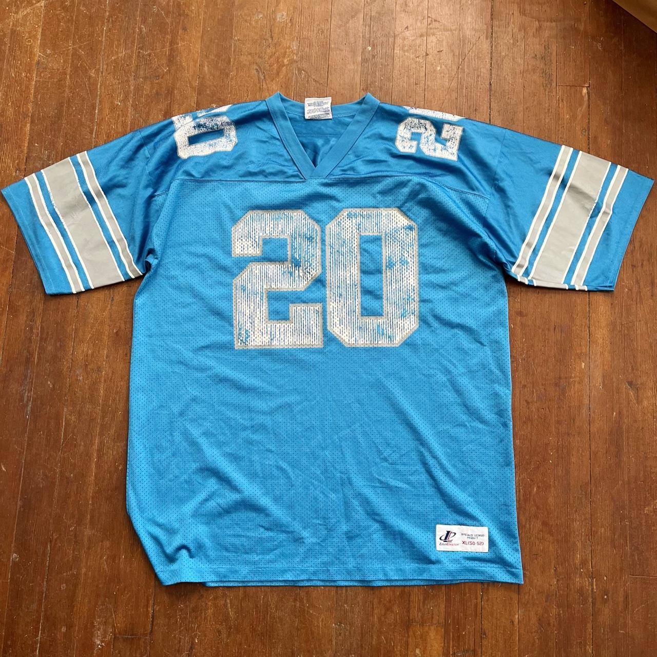 Used Blue Vintage Starter number 20 Barry Sanders - Depop