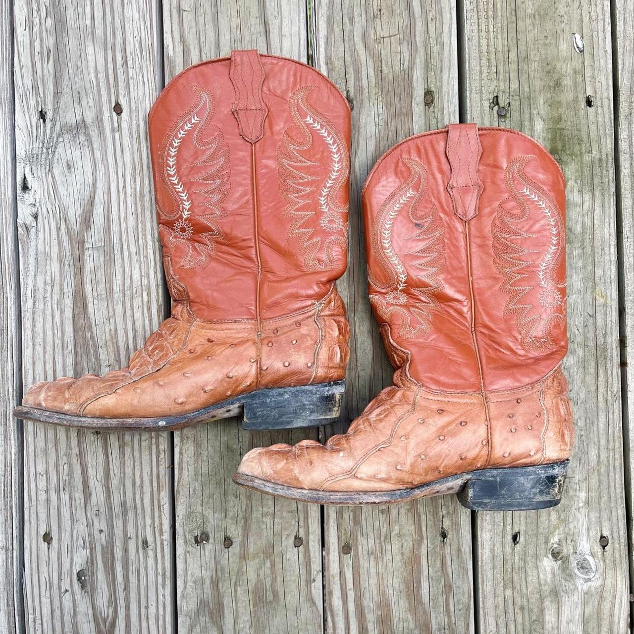 vintage gator skin/ostrich skin cowboy boots. in - Depop