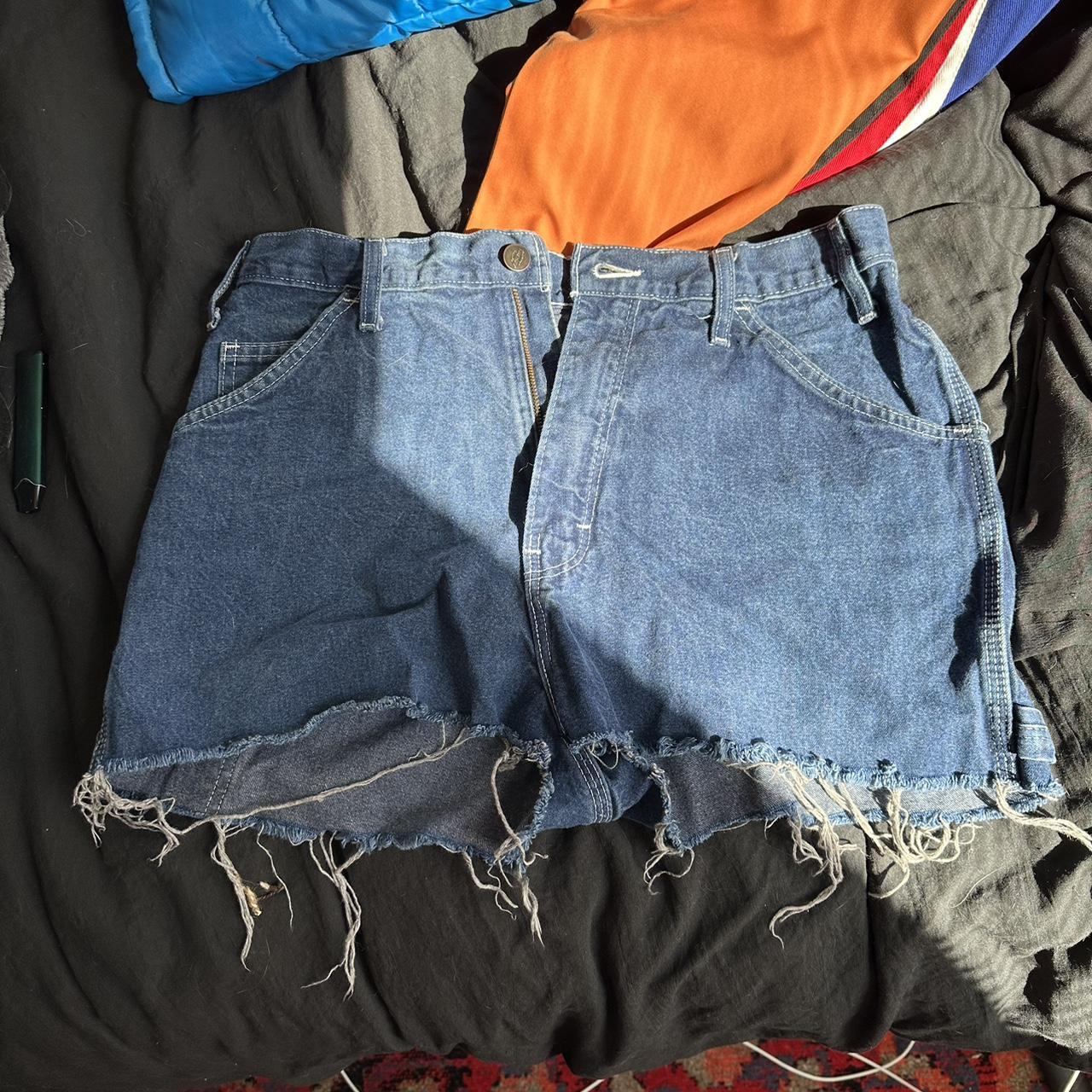 Cropped dickies jean shorts. Fit very well and I’m a... Depop