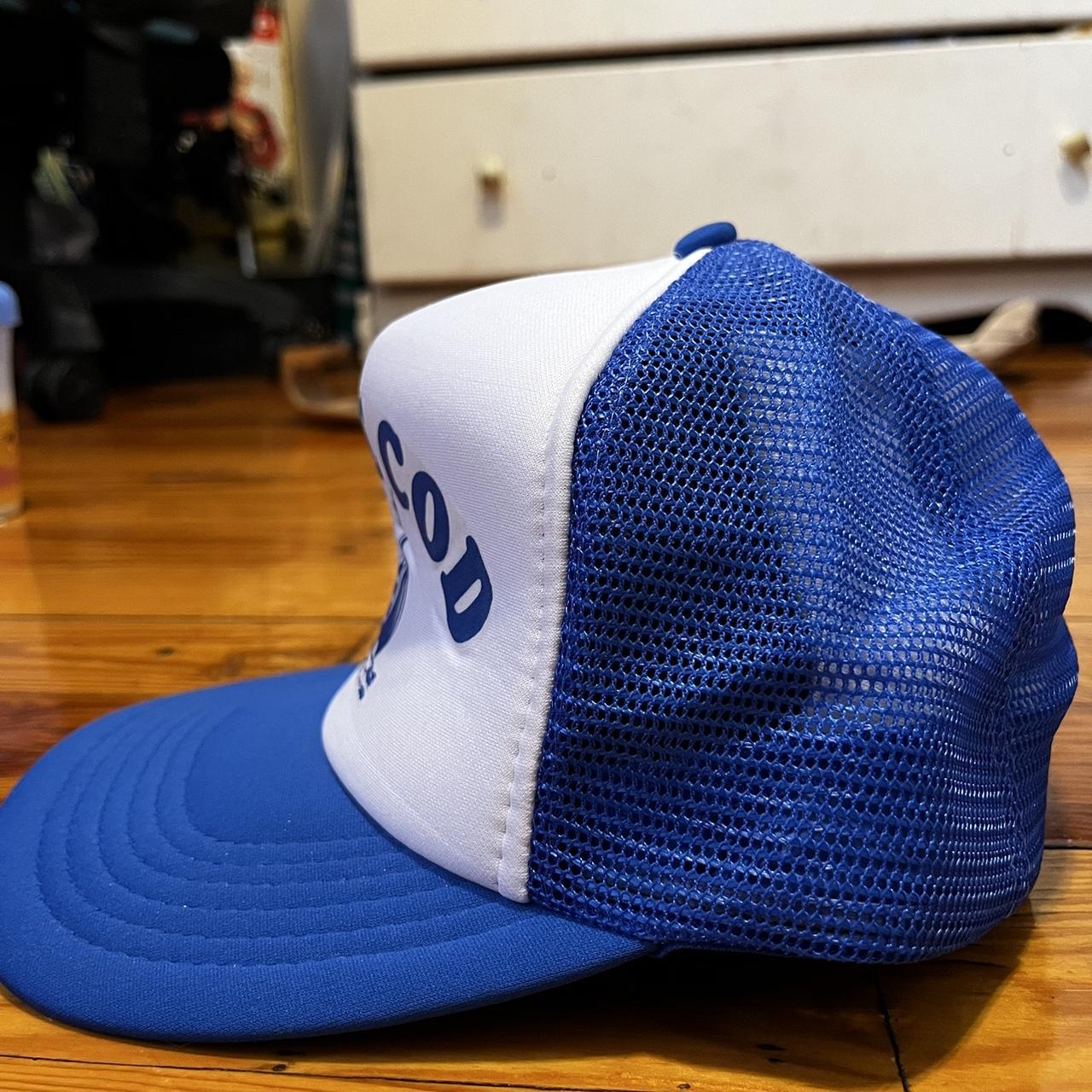 Men's Blue and White Hat | Depop