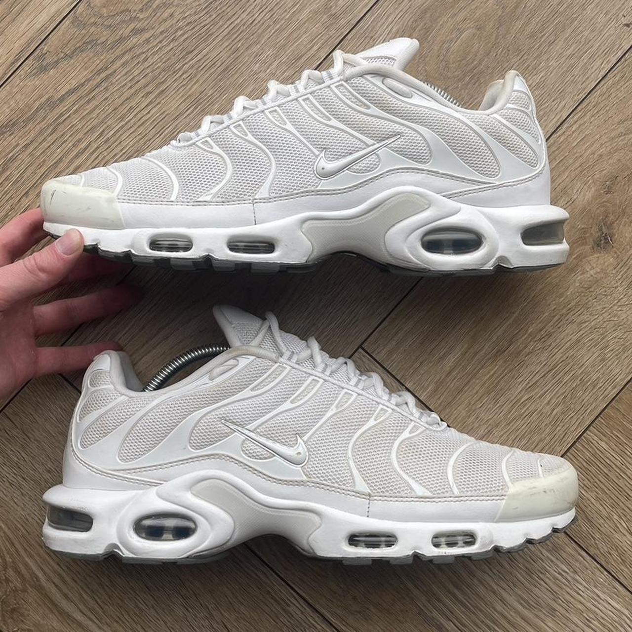 Nike triple white tn’s. Men’s UK10. Few scuffs,... - Depop