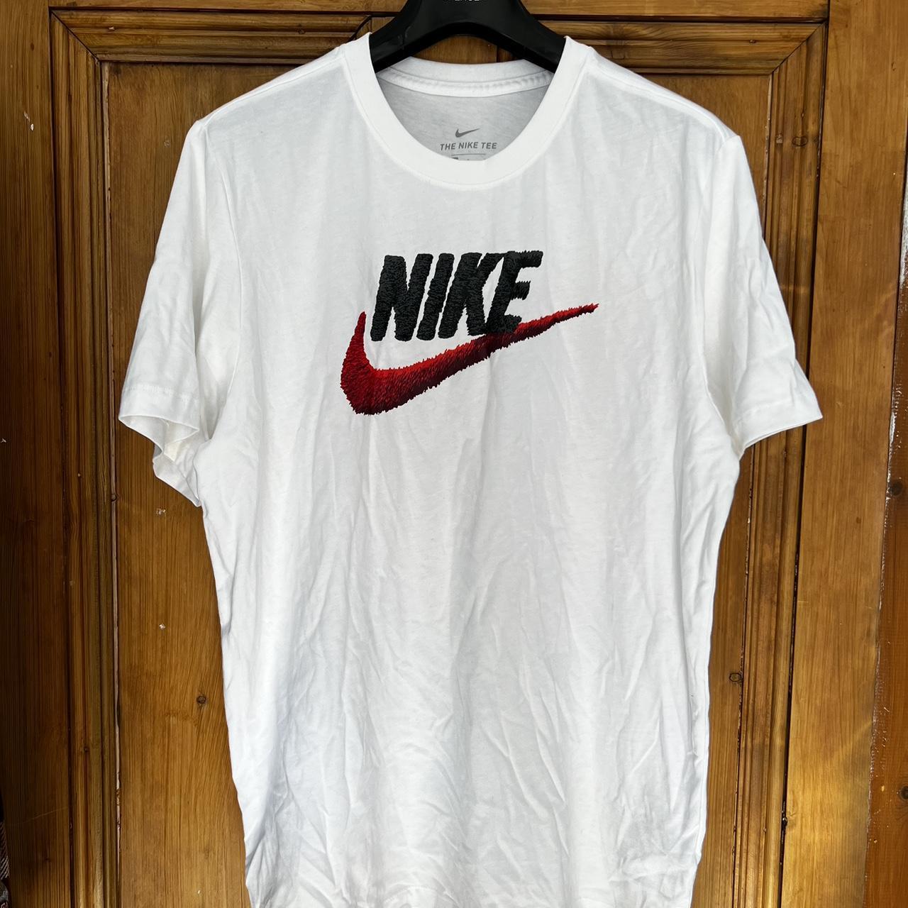 Nike Swoosh Graphic Tee 📏size: large ⚪️colour: white... - Depop