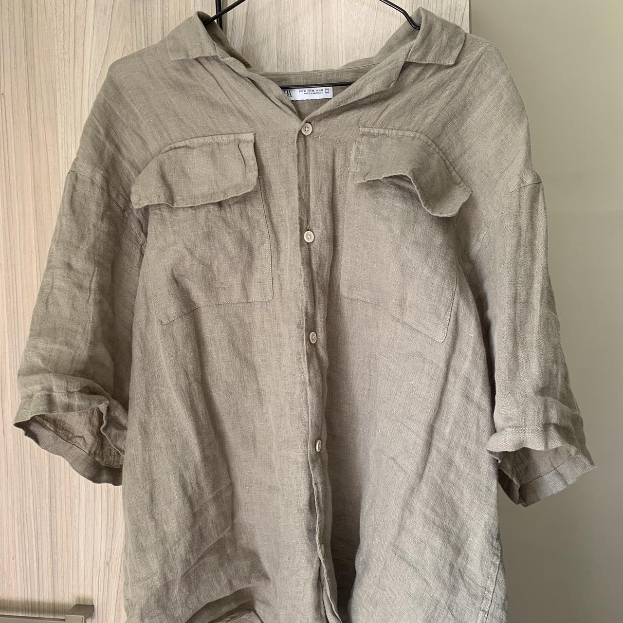 Zara Men's Khaki Shirt | Depop