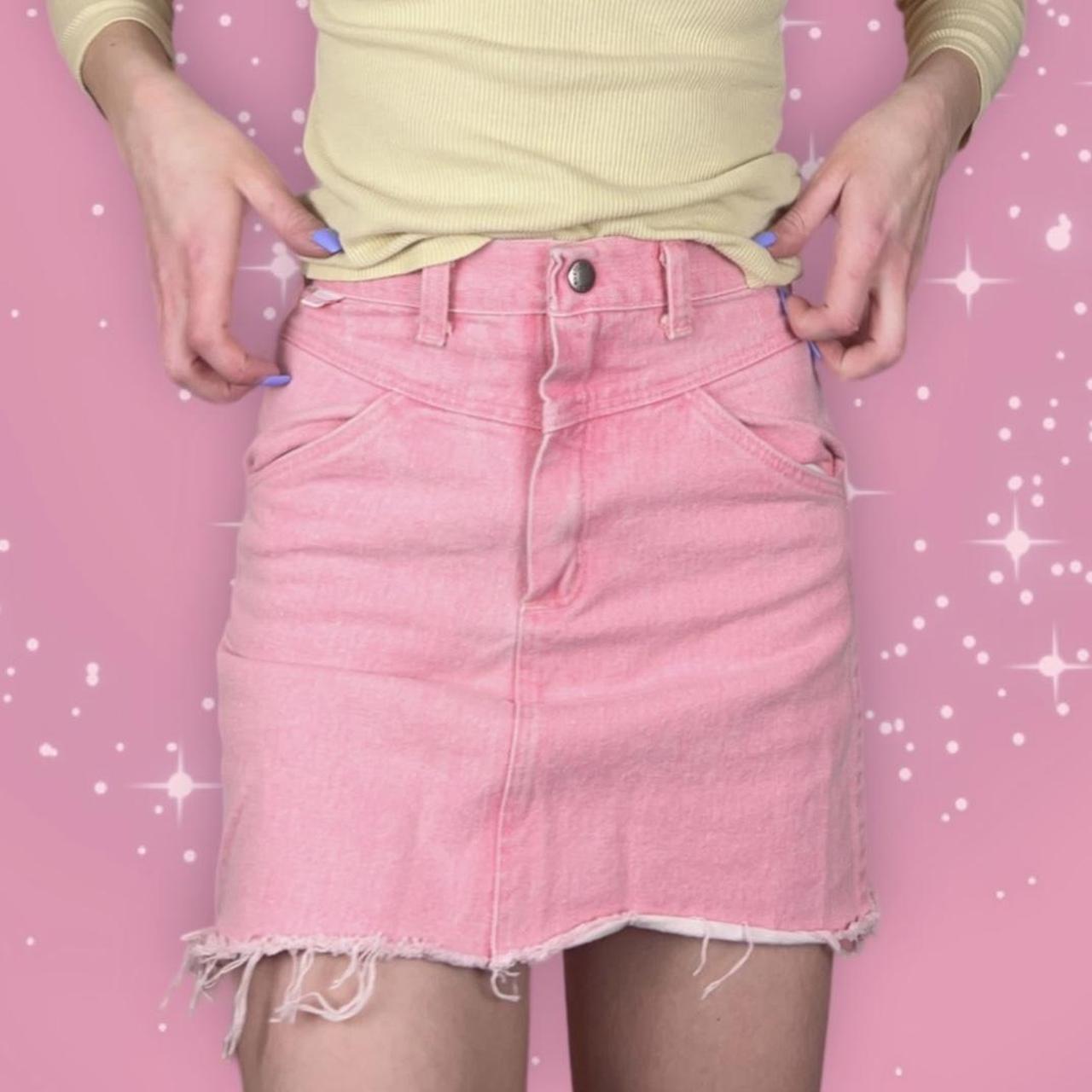 Pink denim hotsell skirt 90s