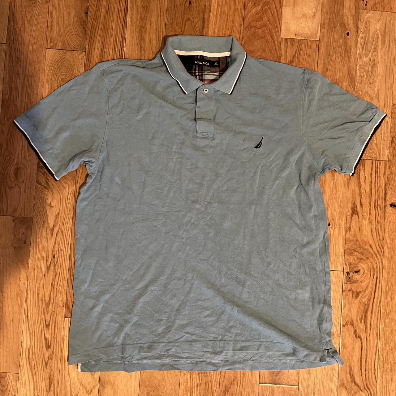 Nautica Men's Blue and White Polo-shirts | Depop