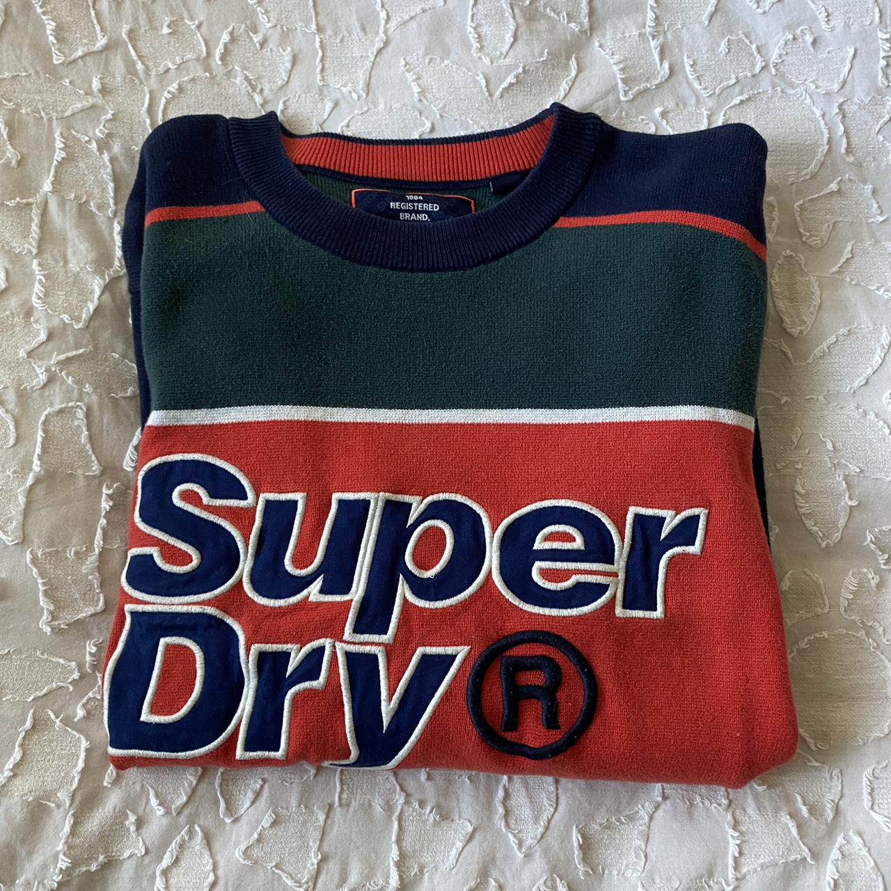 Superdry Women's Orange and Navy Jumper (2)