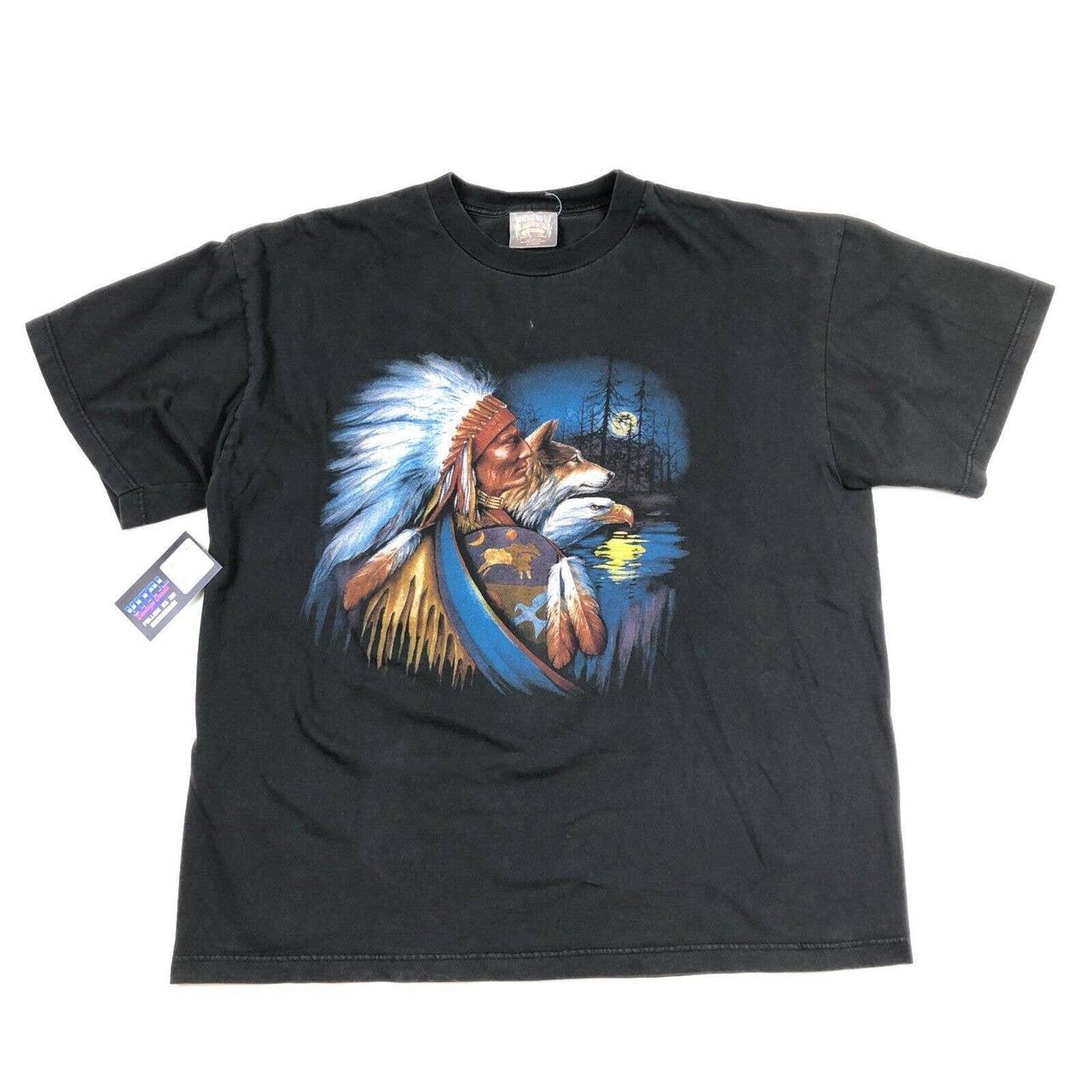 Thunder Sportswear Native American Wolf Eagle Tee T... Depop