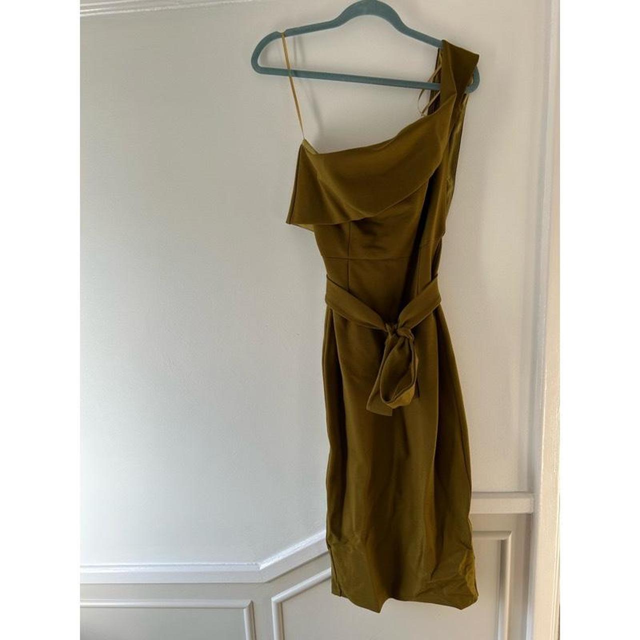 Lavish Alice khaki green dress Worn once Size 10 - Depop