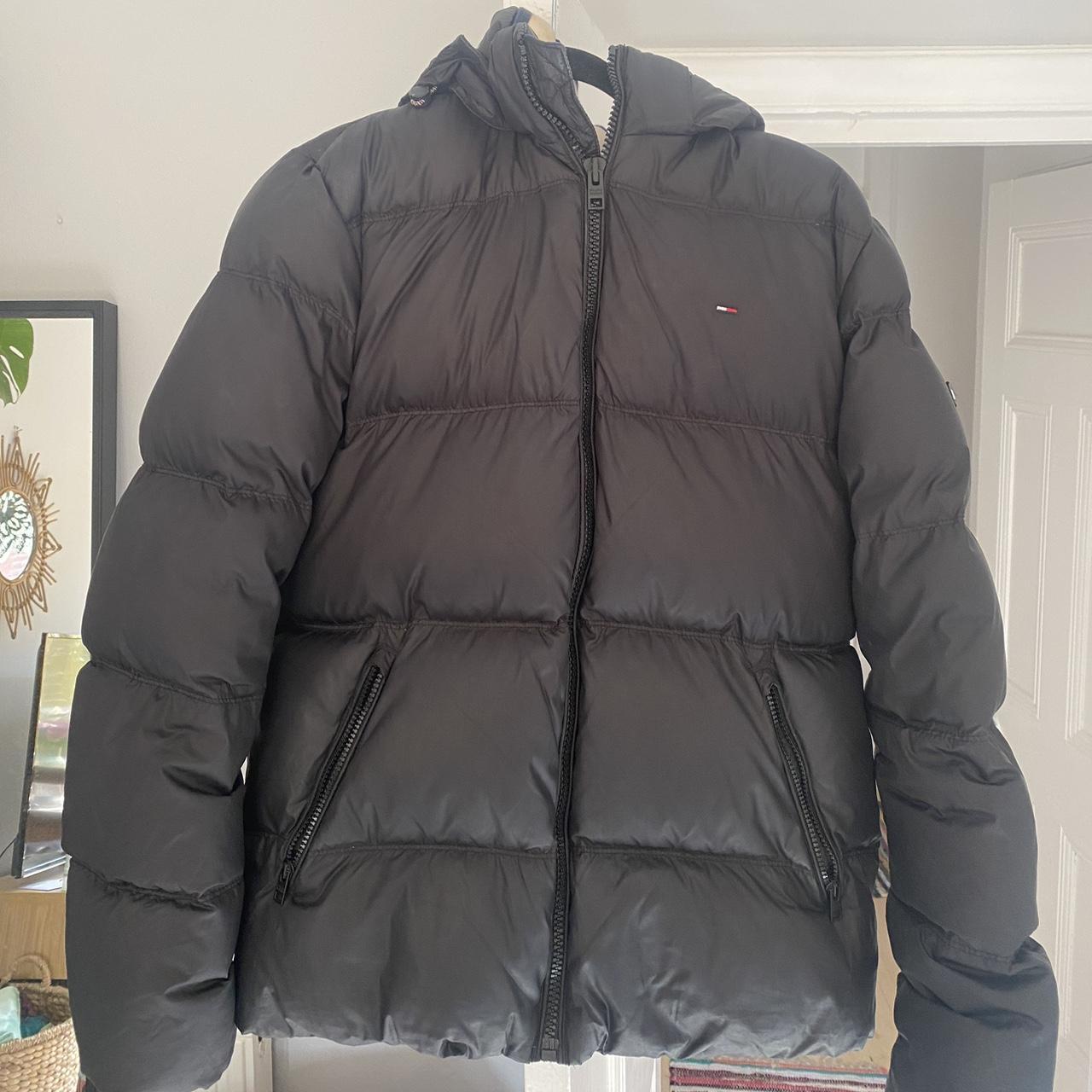 Black Tommy Hilfiger puffer coat Men’s uk L ( I am... - Depop