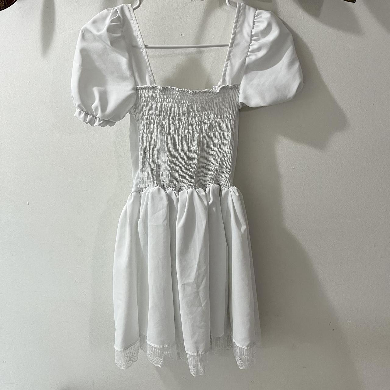 White cottage core dress Size: XS Measurements... - Depop