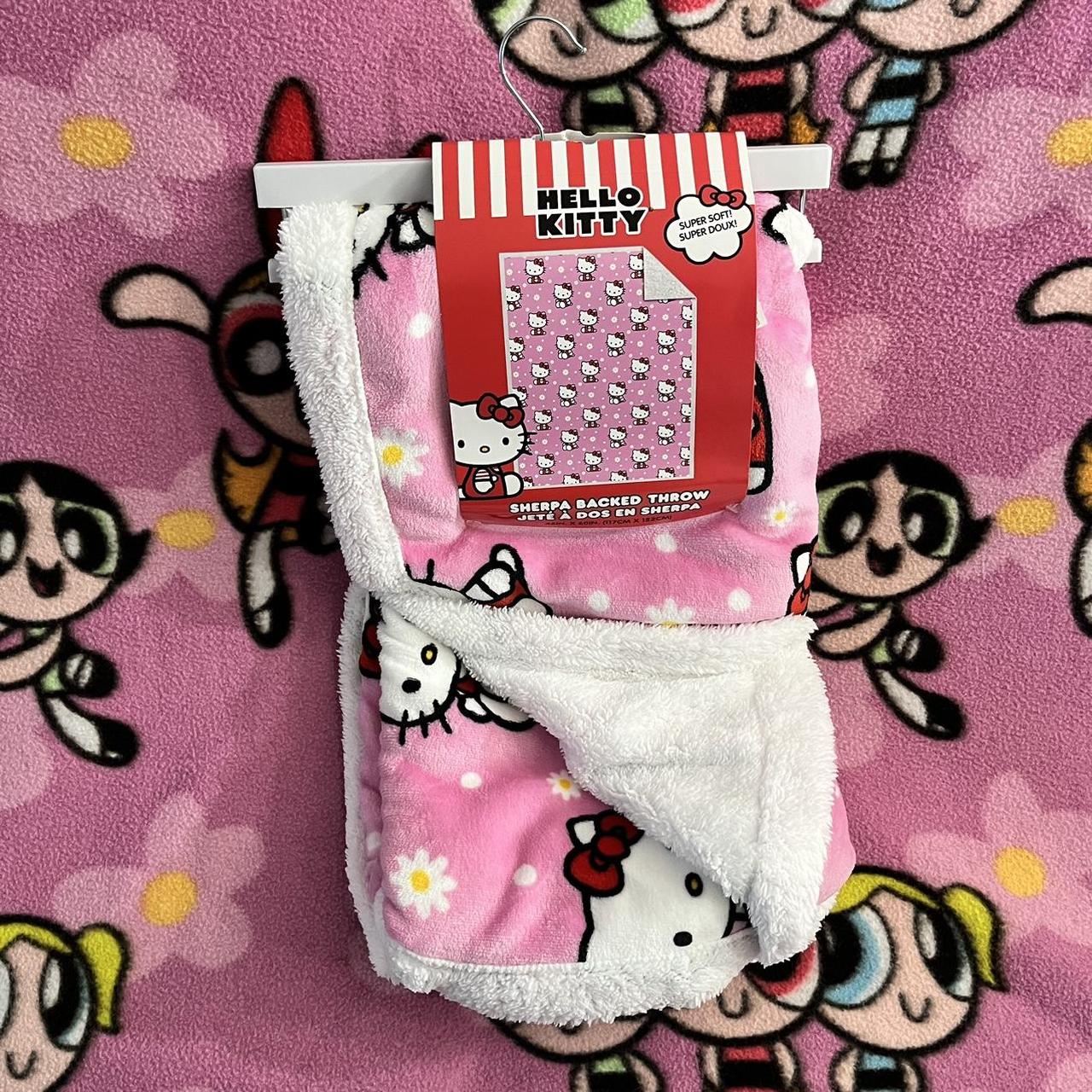 Hello Kitty Blanket Hello Kitty pink Sherpa... - Depop