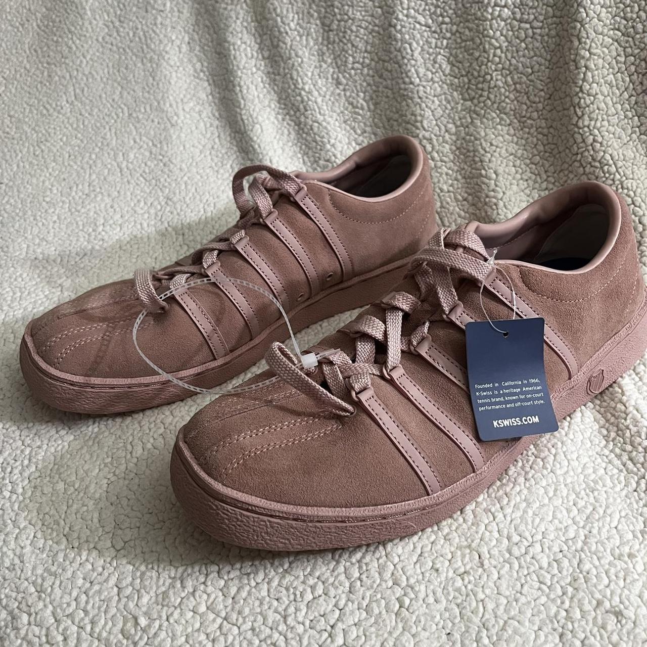 K-SWISS Salmon Pink Suede Sneakers Men size 12 Brand... - Depop