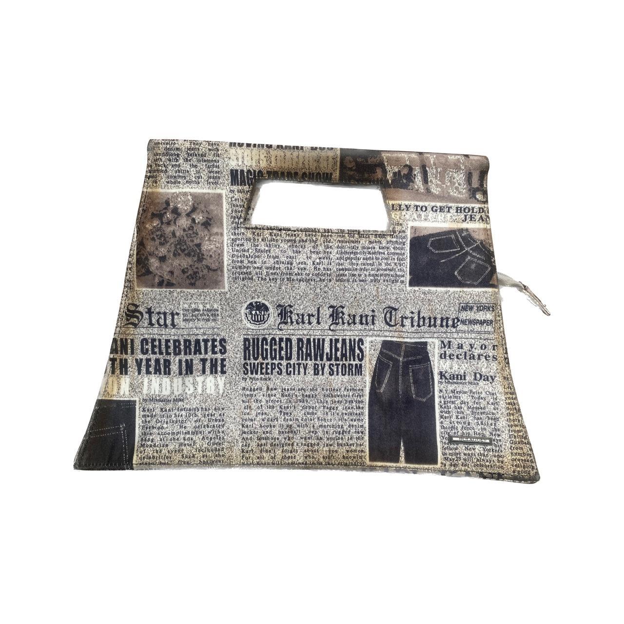 Bulaggi newspaper print angular clutch Good... - Depop