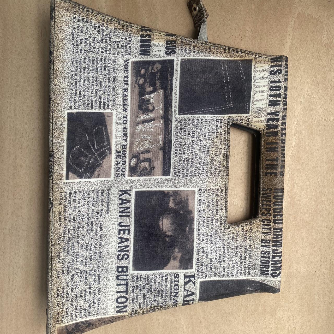 Bulaggi newspaper print angular clutch Good... - Depop