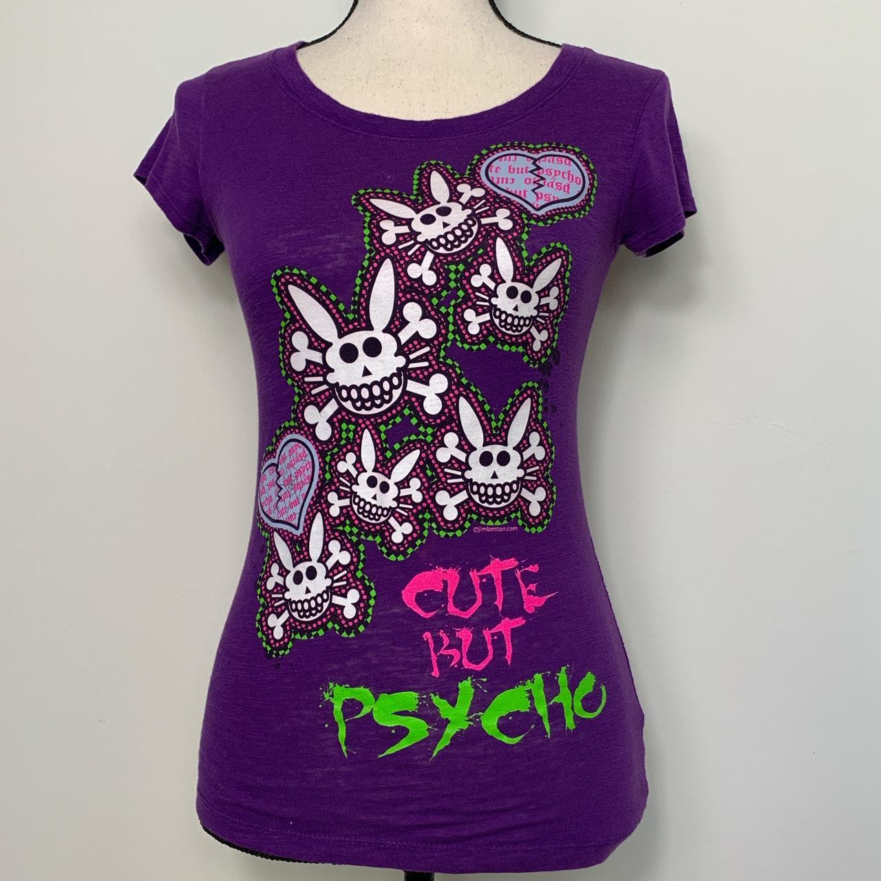 Happy bunny cute but psycho mall goth baby tee Depop