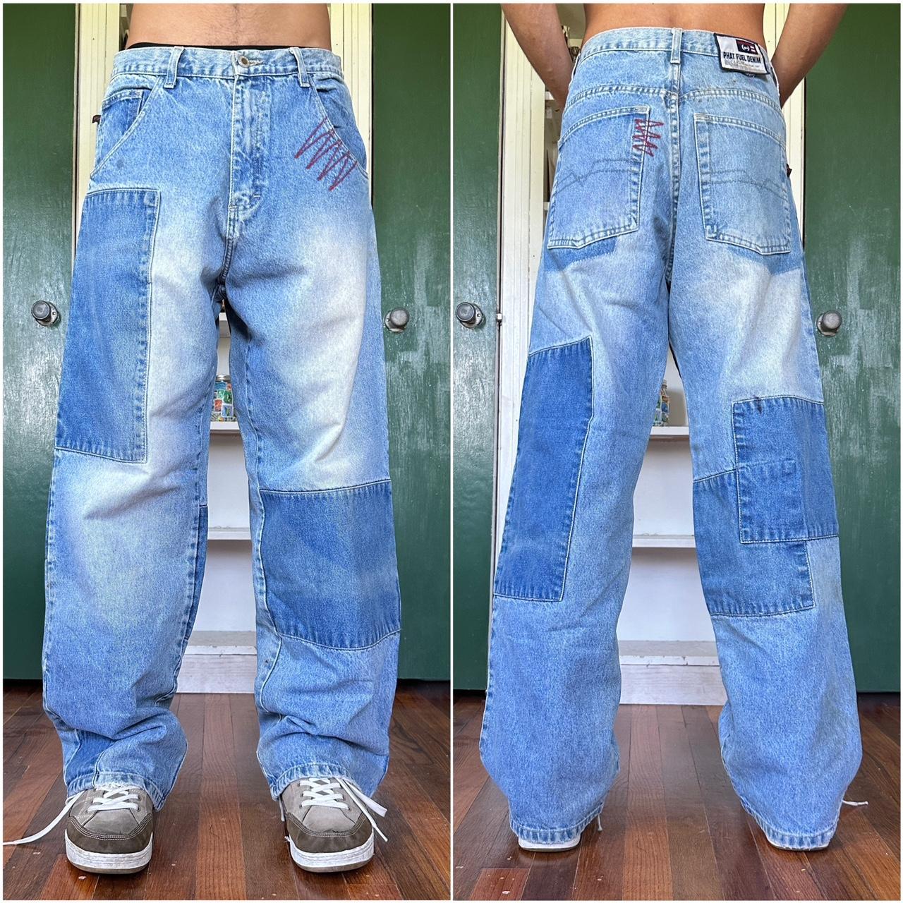 PHAT FARM wide leg jeans. baggy fit 90s grunge... Depop