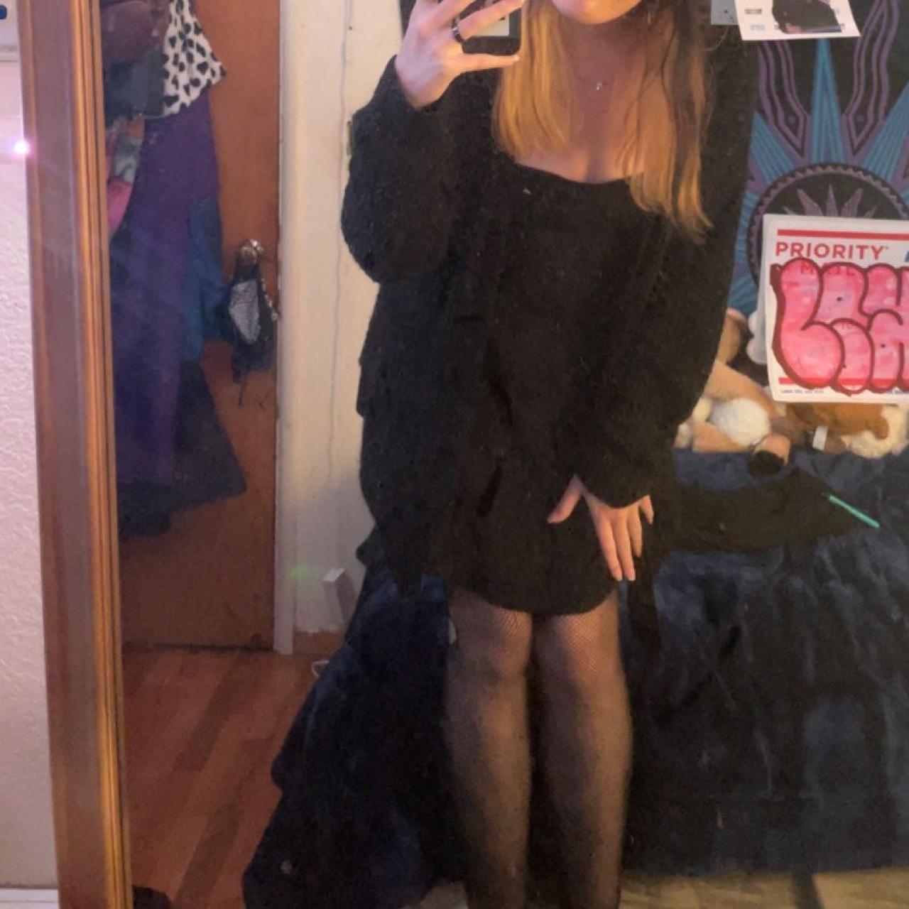black strapless dress. super cute and has a pleated... - Depop