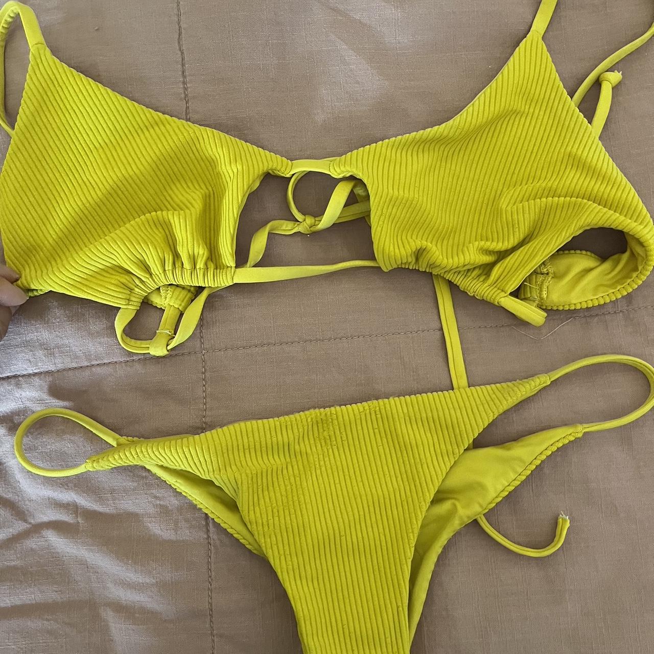 Frankie’s bikinis yellow bikini. Size small in both... - Depop