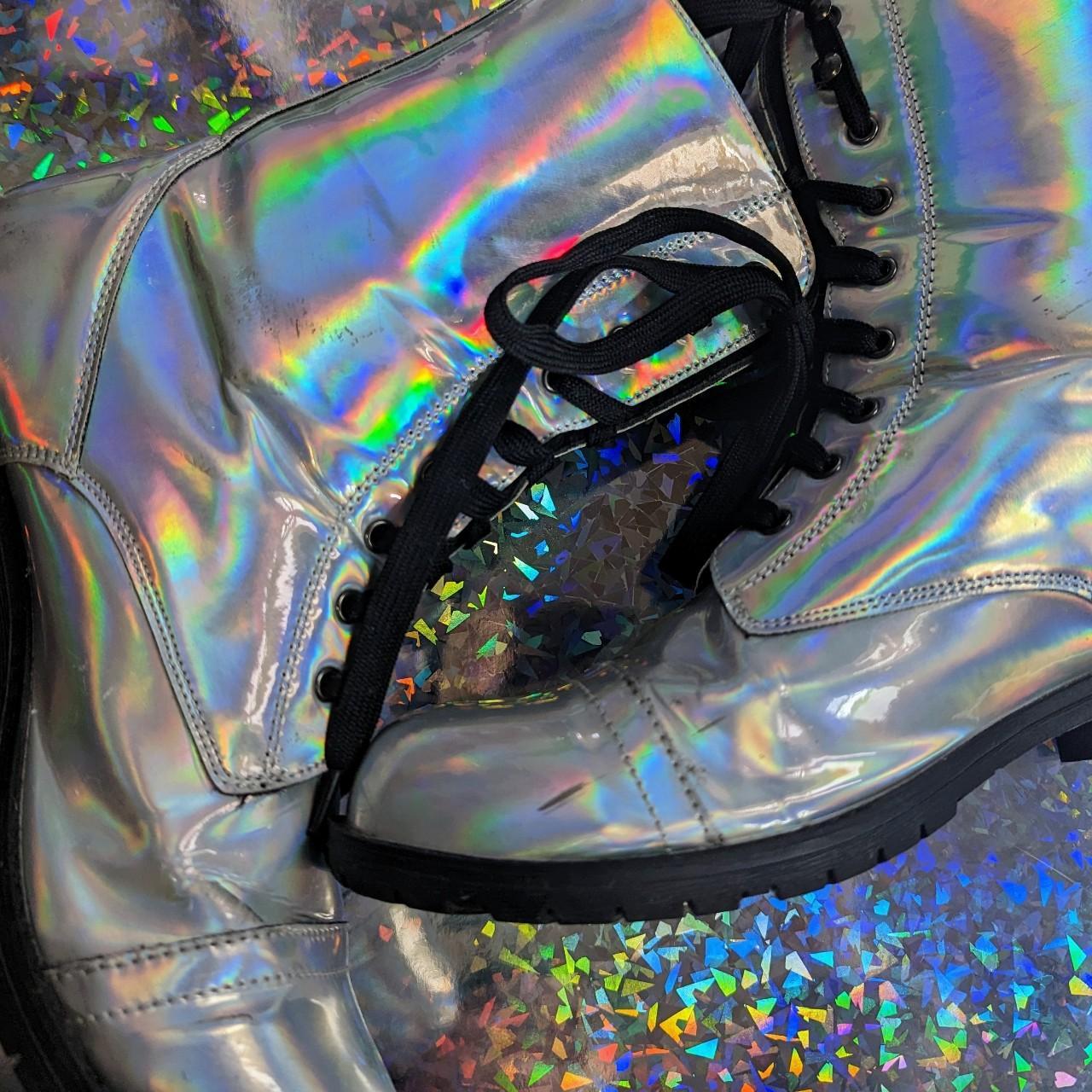 holographic combat boots