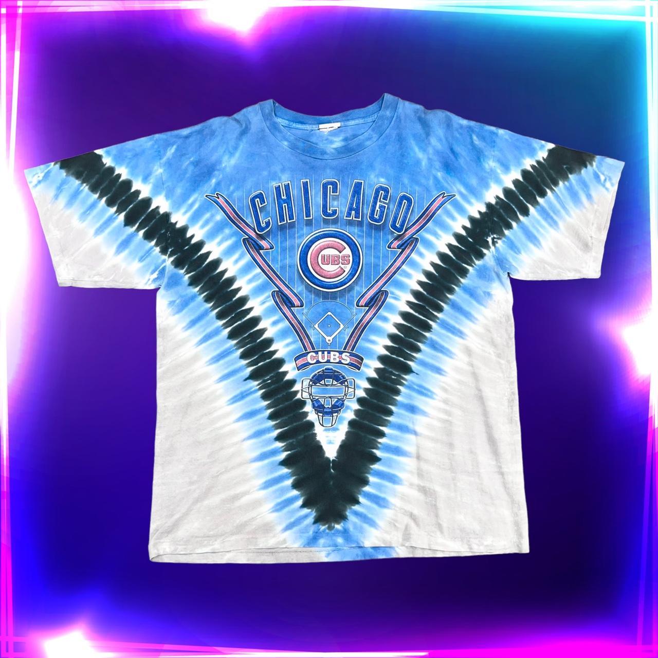 CustomCat Chicago Cubs Vintage MLB Tie Dye T-Shirt SpiderRed / 2XL