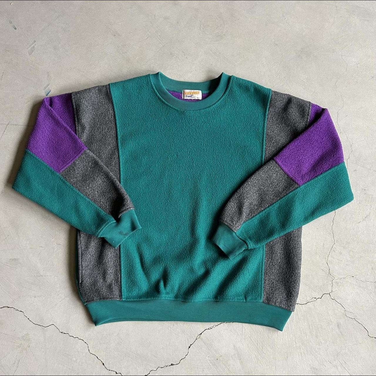 Men's Blue and Purple Jumper | Depop