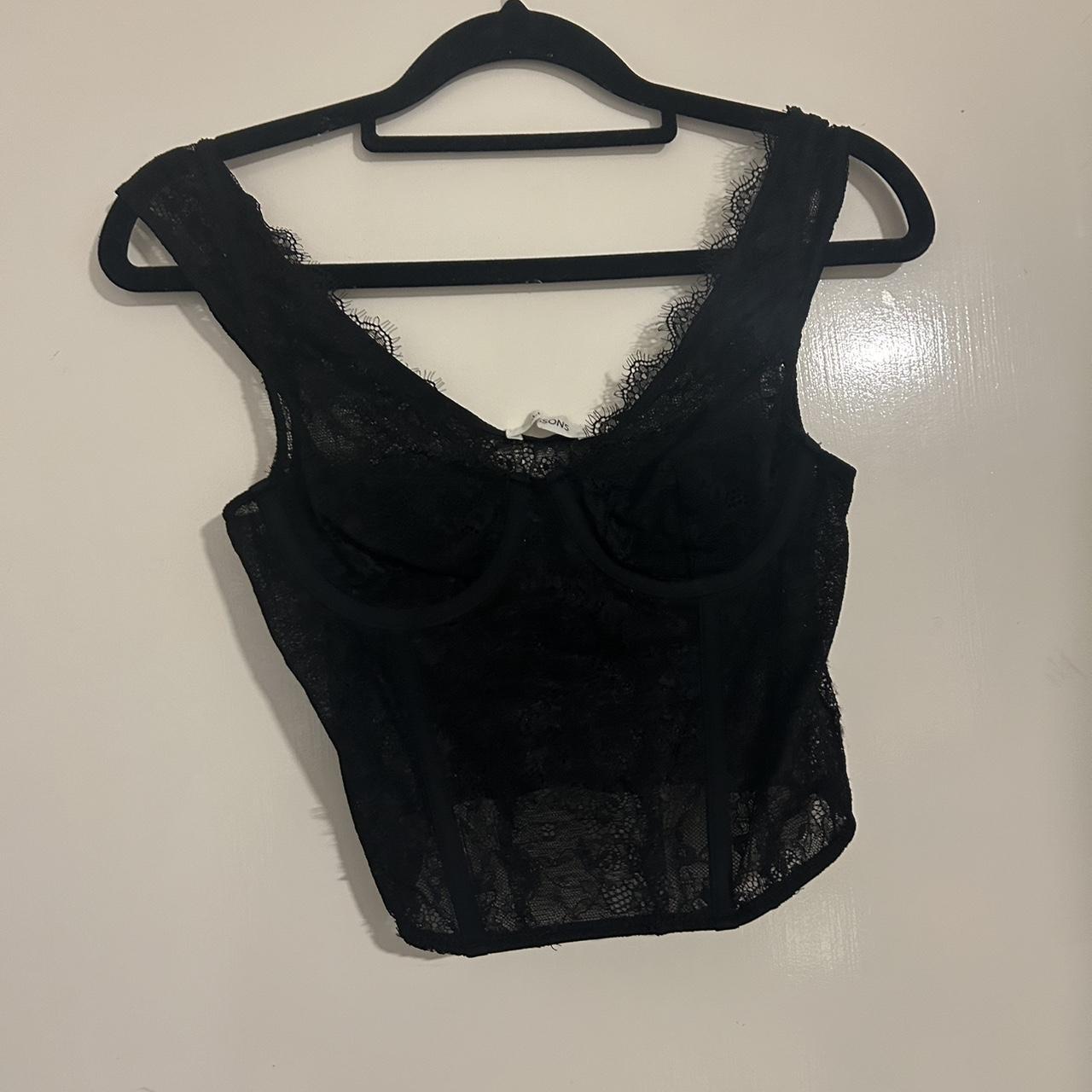 Glassons Lace Crosser Top Sheer Body With Lined Depop