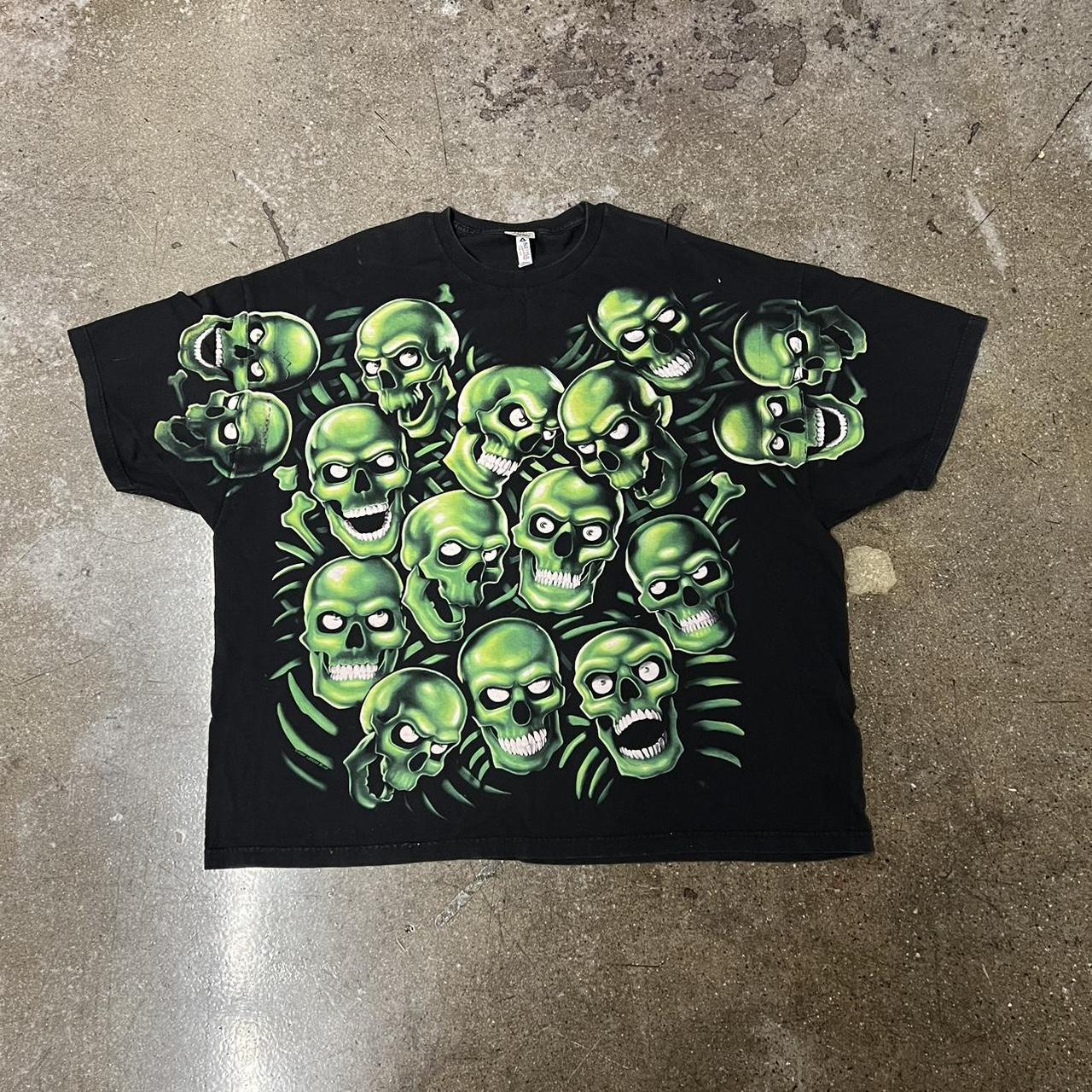 Men's Black and Green T-shirt | Depop