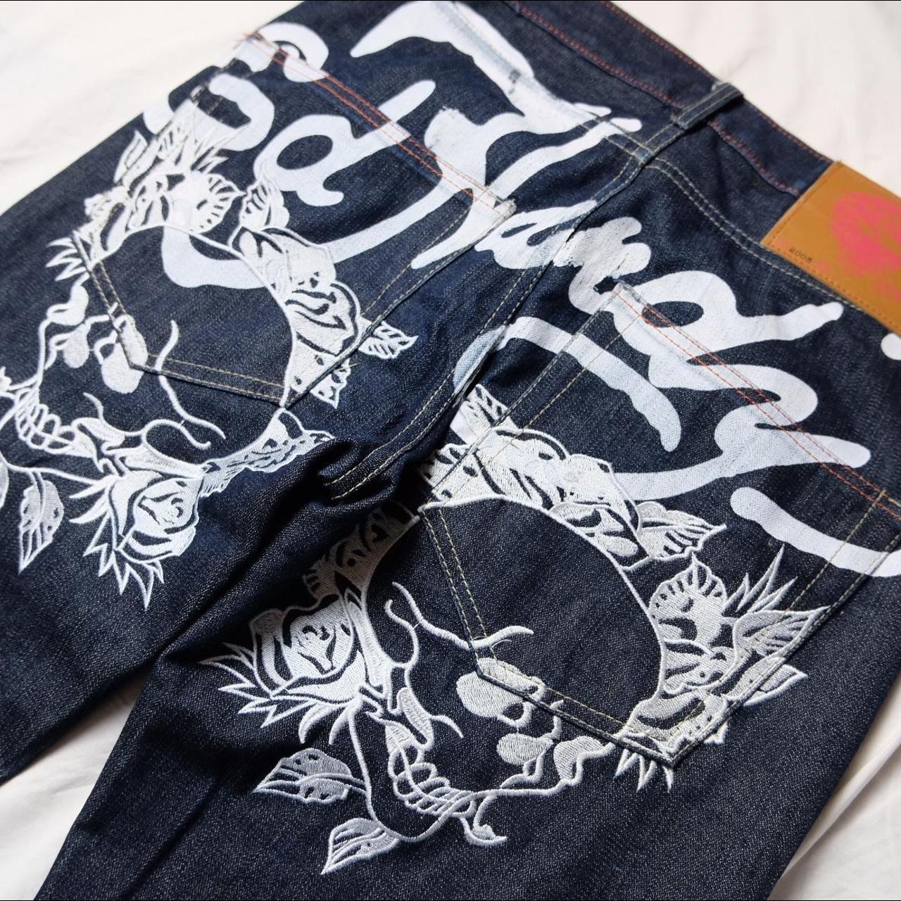 Ed Hardy Skull Embroidery Jeans • Size: 36 X 32 •... - Depop